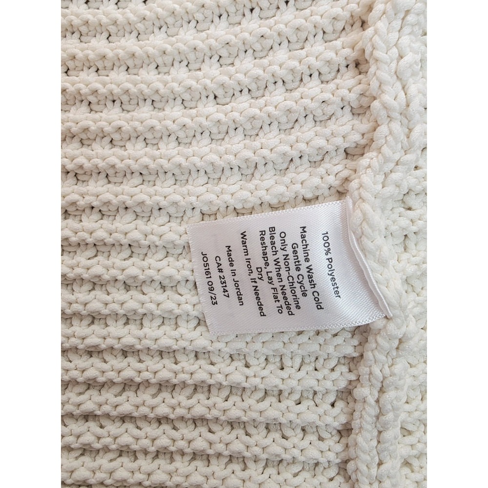 Talbots Kate Cardigan Size Large Ivory Gold Buttons Pockets Chunky Knit - Picture 5 of 9